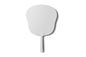 Flat Lay View of Blank Hand Fan, 3D Illustration