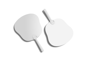Double of Blank Hand Fan, 3D Illustration