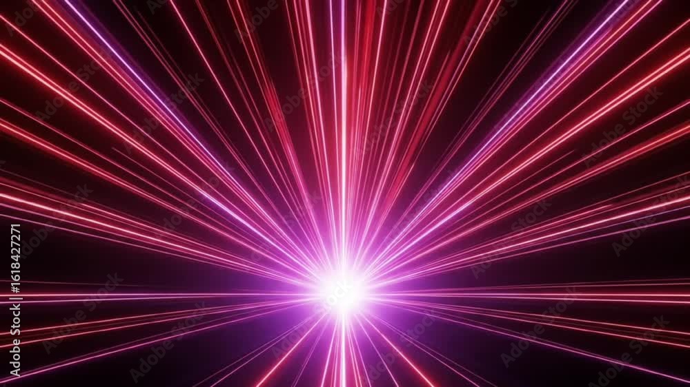 Poster abstract light rays background animation loop with red and purple hues perfect for technology themed