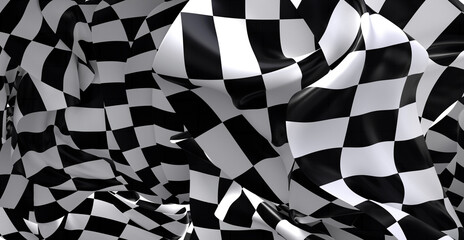 High-resolution image of a draped checkered flag. Perfect for racing, sports, or competition themes.