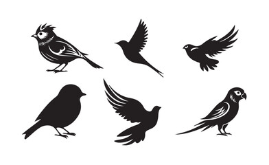 bird silhouette icon, Vector elements for designfly  sign collection, nature symbol,  flat style on a white background. Vector illustration eps 10.