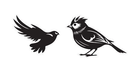 bird silhouette icon,  isolated on white background. Vector illustration eps 10.