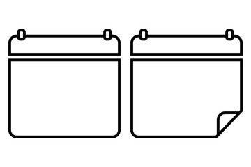 Calendar template icon. Empty page symbol. Blank date Vector. Dual schedule frame.