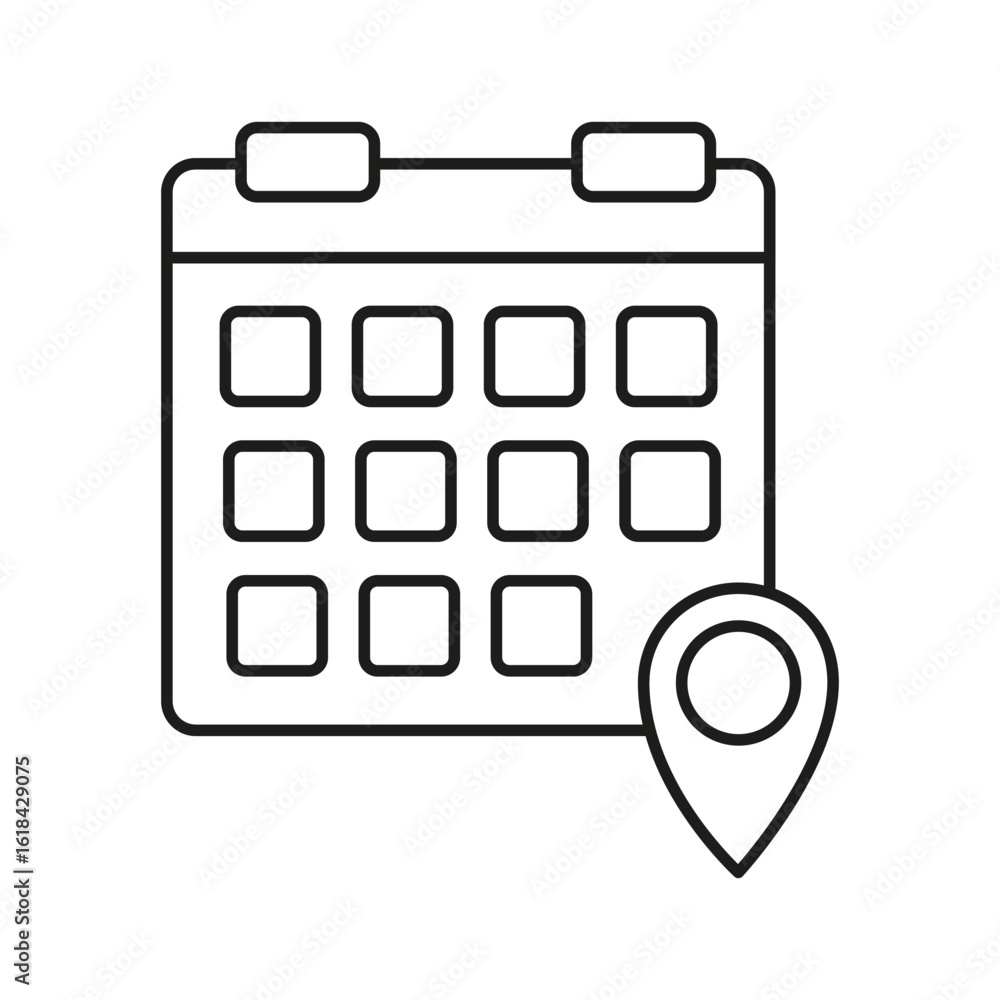 Aufkleber calendar location icon. map date symbol. event place vector. pinpoint schedule mark.