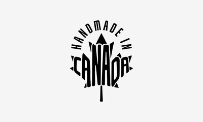 Handmade in Canada Label Maple Leaf Vector Design, Package Branding Label Sticker Design for Canadian Small Business Owners, Entrepreneur, Artisan, Crafters