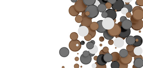 Multicolor confetti abstract background with a lot of falling pieces, isolated on a white background.