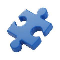 Obraz premium 3D Rendering of Puzzle Piece Symbolizing Solution, Integration, and Problem Solving on Transparent Background