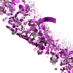 Festive background with purple and silver confetti. Perfect for celebrations and parties.