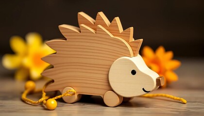 Adorable wooden hedgehog lacing toy  Develops fine motor skills and hand-eye coordination,  hedgehog,   math skills