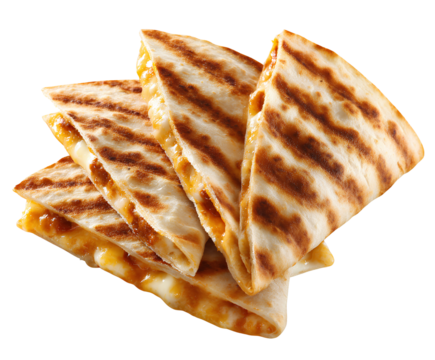 Merge grilled quesadillas isolated on a white background