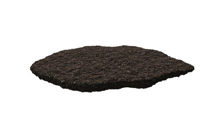 Isolated dark brown earth sample.