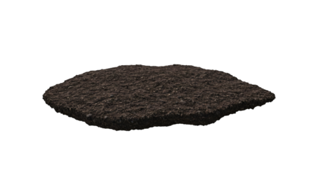 Isolated dark brown earth sample.