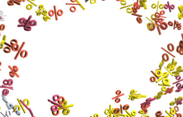 3d Sales icons floating in the air 3D rendering