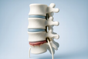 Anatomical Representation of Human Spinal Structure Highlighting Intervertebral Discs and Vertebrae for Educational and Medical Purposes