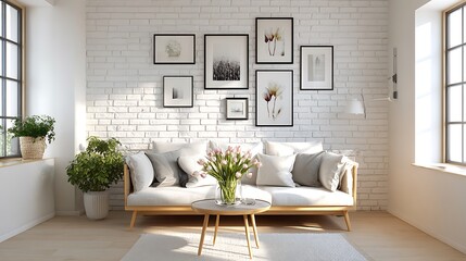 modern living room with beautiful interior and color textures with double sofa and couch