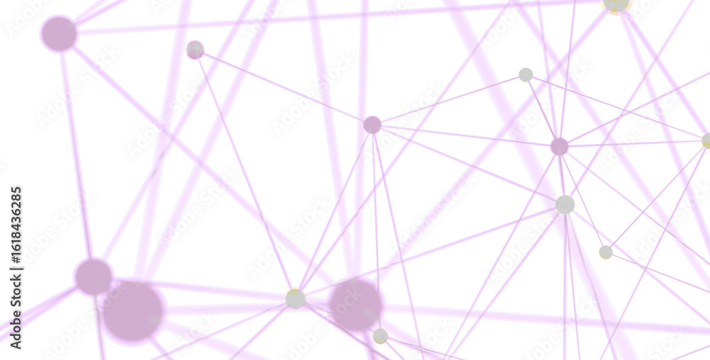 Aufkleber pink and white abstract network background. connection nodes and lines. technology concept.