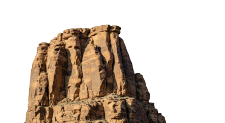 Detailed view of a rocky outcrop against a black background.