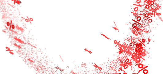 Abstract background with red percentage symbols exploding. Perfect for sales, discounts, and promotions.