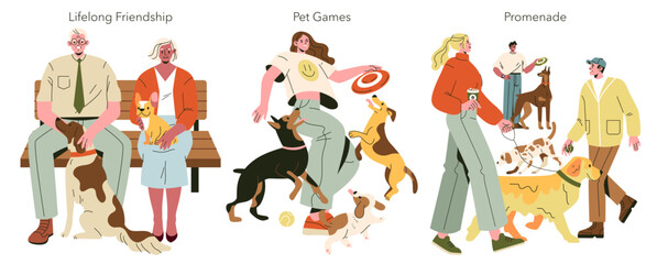 People Enjoying Outdoor Activities with Their Dogs