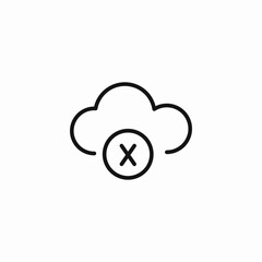 cloud delete failed icon sign vector