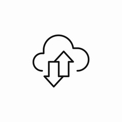 cloud transfer arrows icon sign vector