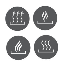 Heat icon three arrow up in three variants, sticker.