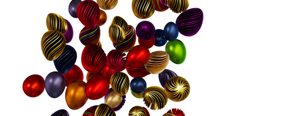 Perfect colorful handmade easter eggs isolated