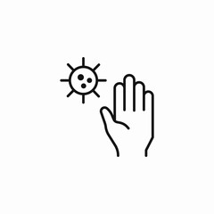 hand blocking virus icon sign vector
