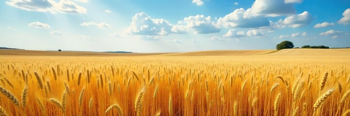 Golden wheat field under a vast Canadian sky, ripe for harvest Abundant crop, sunny day, rural landscape Agricultural bounty, picturesque scene , golden, canada