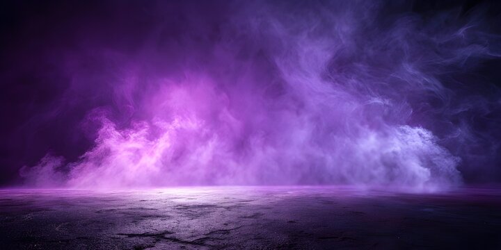 Mysterious purple and pink smoke swirling on a dark textured ground