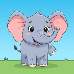 Fototapeta premium Cartoon Elephant Wallpaper – Fun Elephant Character HD Background