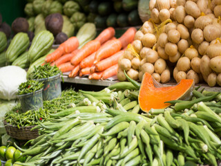 Fresh market produce display