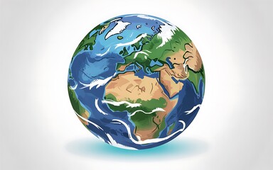 "3D Colorful World Map Globe – Political Globe with Countries and Borders for Educational and Infographic Use"