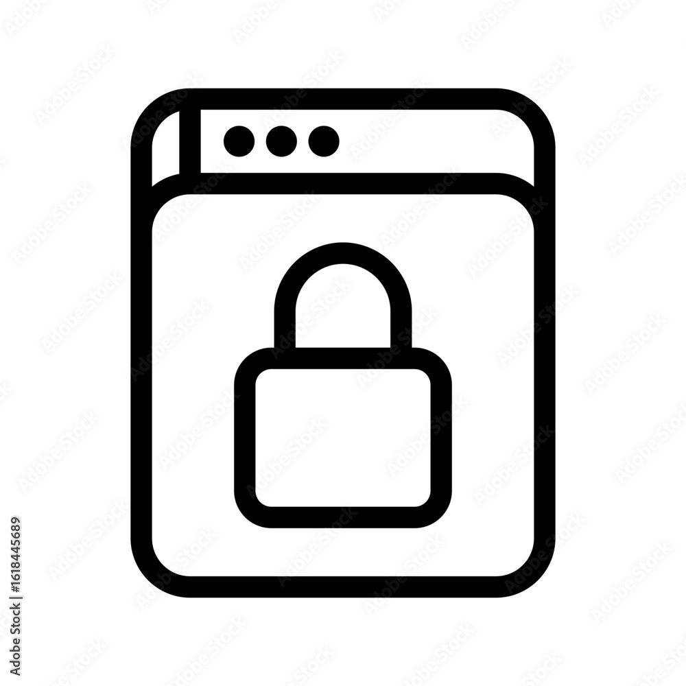Poster web security icon vector from business management line set