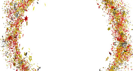 Festive background with red, gold, and black stars. Perfect for party invitations, celebrations, and more.