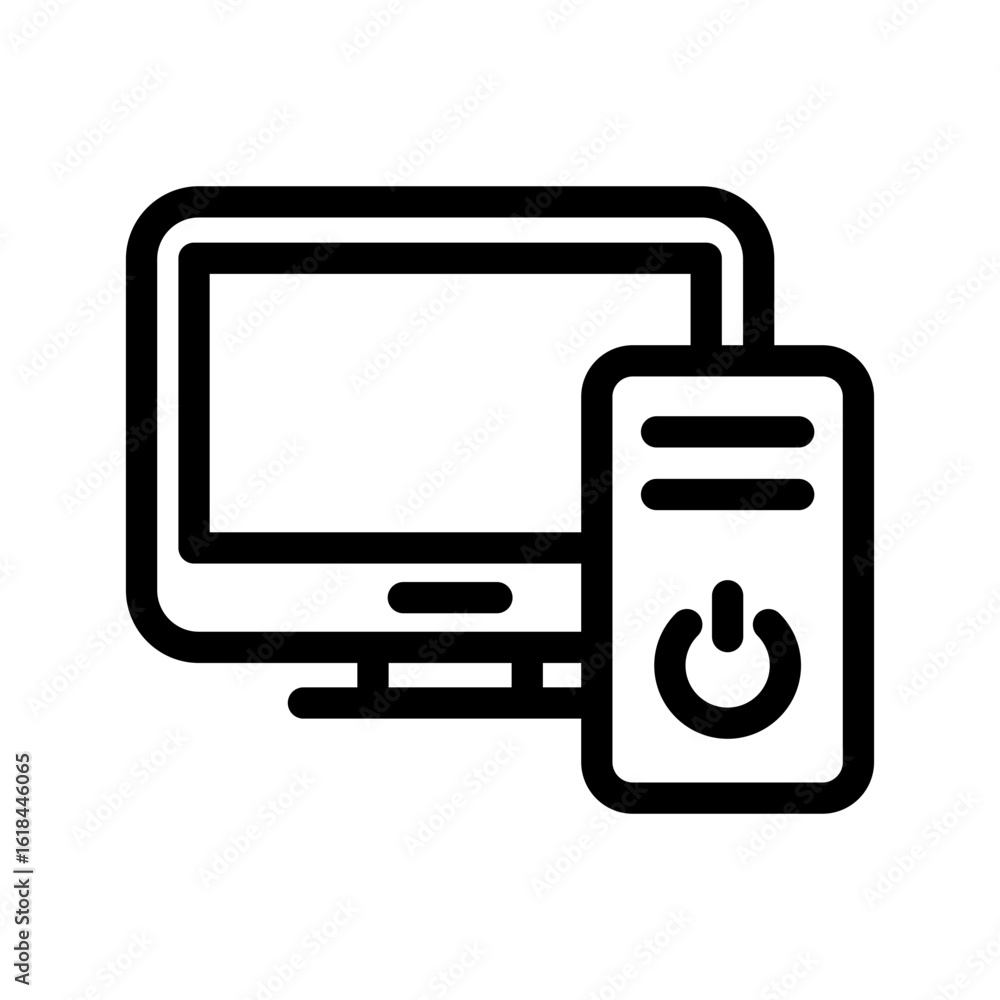 Poster computer icon vector from business management line set