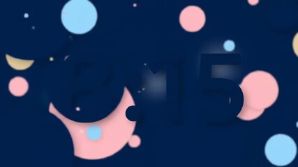 Dark blue background with the number 815 subtly highlighted, overlaid with soft pastel pink and light blue circles of varying sizes and shapes, creating a dreamy, abstract effect