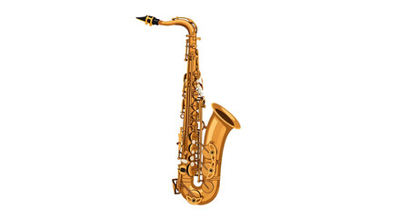 Golden Saxophone Instrument Musical Wind Jazz Brass Isolated