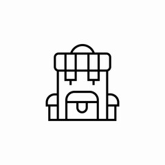 camping backpack travel icon sign vector