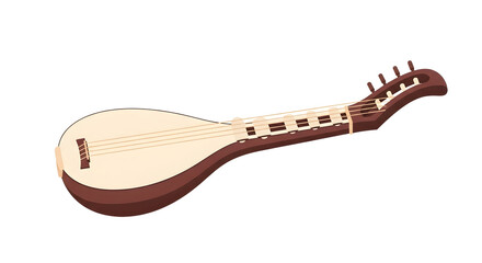 Indian plucked string instrument vector illustration tanpura design