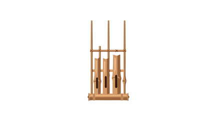 Traditional Angklung Musical Instrument Isolated On White