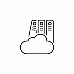 cloud storage files icon sign vector