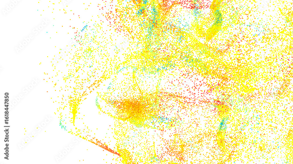 Poster high-resolution abstract image featuring a colorful particle effect. perfect for backgrounds and des