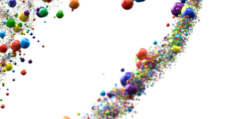 Sunburst and colorful confetti background frame illustration