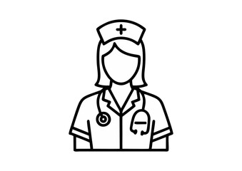 Fototapeta premium nurse with a stethoscope and cap 