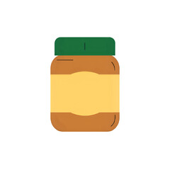 Simple jar with green lid and blank label