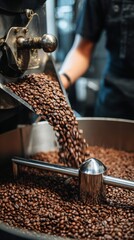 Pouring Coffee Beans – Artisanal Coffee Roasting and Specialty Café Culture