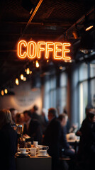 Neon Coffee Sign – Urban Café Marketing and Nightlife Coffee Culture