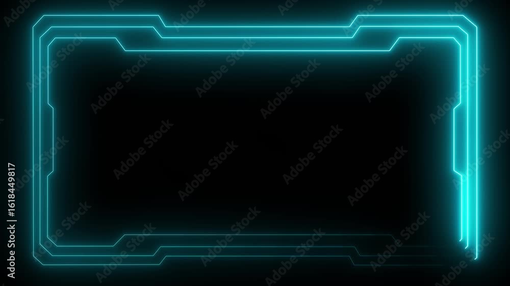 Poster live streaming neon text frame animation box frame neon frame live streaming game live stream overla