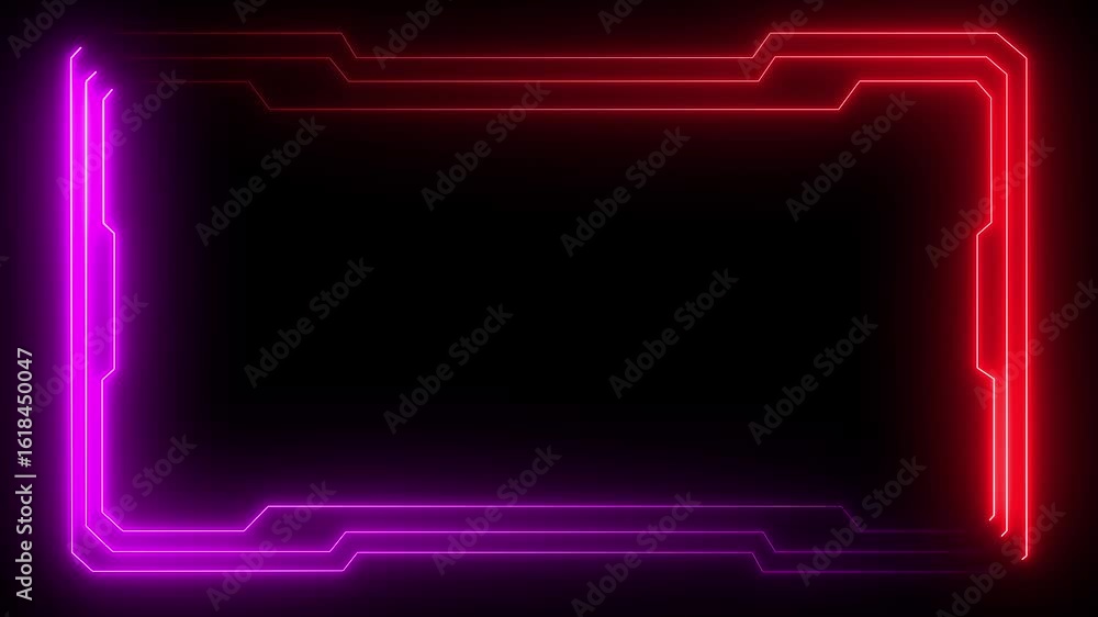 Poster live streaming neon text frame animation box frame neon frame live streaming game live stream overla
